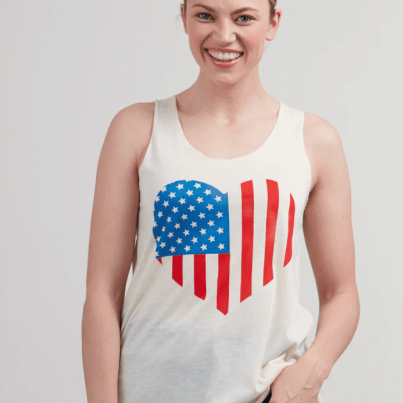 American Flag Heart Tank Top