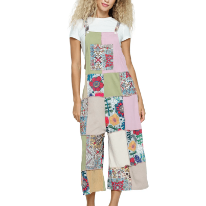 Overall Hippie Floral Patchwork (25190)