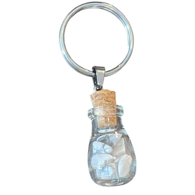 Bottle Gemstone Chip Key Ring