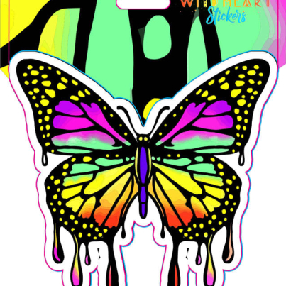 DRIPPY BUTTERFLY WINDOW STICKER 4.5″ – 5″
