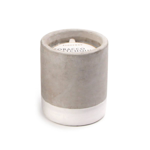 URBAN 3.5 OZ WHITE PAINTED CONCRETE POT – TOBACCO + PATCHOULI