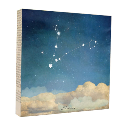 Pisces Zodiac Art Block