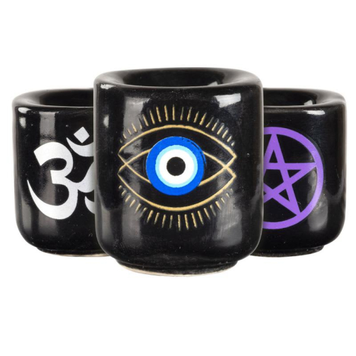 EVIL EYE MINI CANDLE HOLDERS WITH DESIGN 1.25″ x 1.25″