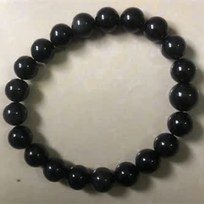 Black Obsidian Stretchy Beaded Bracelet – Wrist Mala Prayer Beads