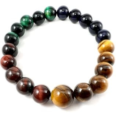 Green, Red, Blue, & Yellow Tiger’s Eye Bracelet 10mm