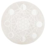 PHASES OF THE MOON CHARGING 5″ Diameter Carved Selenite