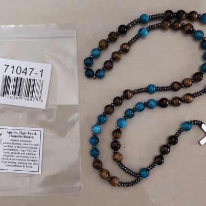Apatite & Tiger’s Eye Rosary – Prayer Beads 8mm