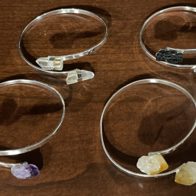 Gemstone Point Silver Bracelet