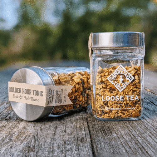 Golden Hour Tonic Glass Jar of Loose Leaf Tea – 30 Servings