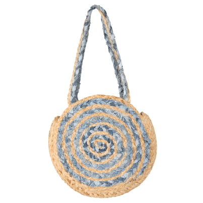 ROUND JUTE DENIM BAG