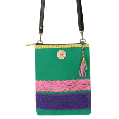 Small Crossbody Lace Bag Green