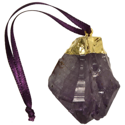 ORNAMENT-AMETHYST POINT GOLD