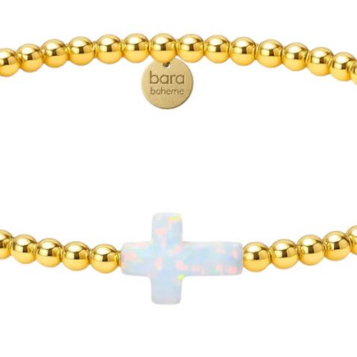 Gold Filled Opal Cross Bracelet