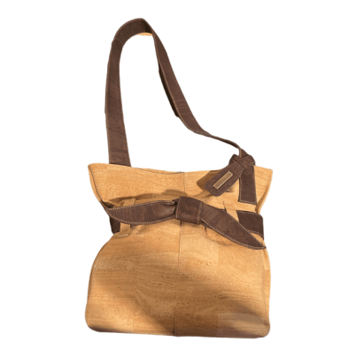 Shoulder Bag with Big Bow Natural Cork in color