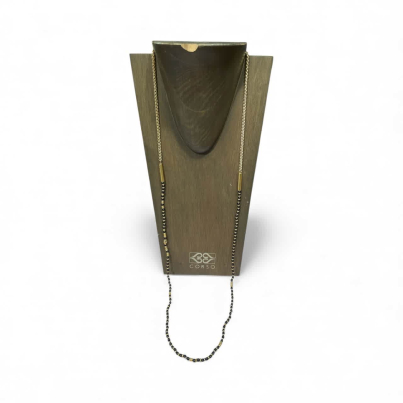 NECKLACE LUCERNA / GOLD / BLACK ONIX