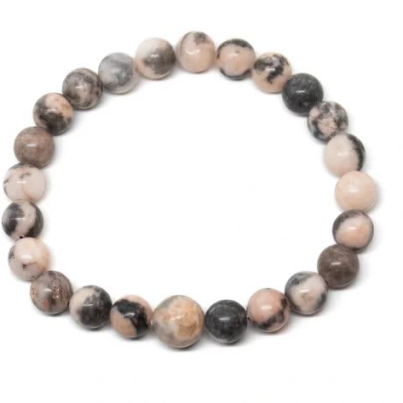 Pink Zebra Jasper Beaded Bracelet 8mm