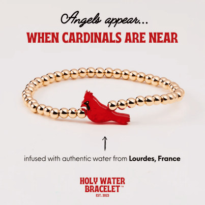 Red Cardinal Bracelet In Gold