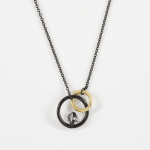 Infinite Loop Herkimer Necklace with Diamond Two Tone Sterling Silver