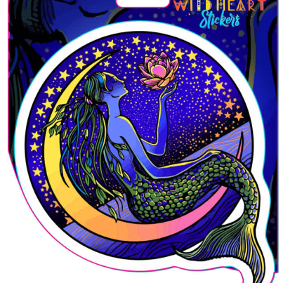 MERMAID ON THE MOON WINDOW STICKER