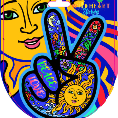 PEACE LOVE HAND WINDOW STICKER 4.5″ – 5″