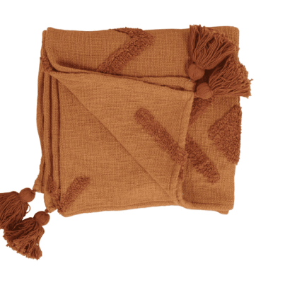 Handmade Throw Blanket, Rust – 50×60