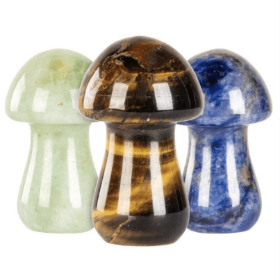Gemstone Mushroom 1.5″ (COLOR WILL VARY)