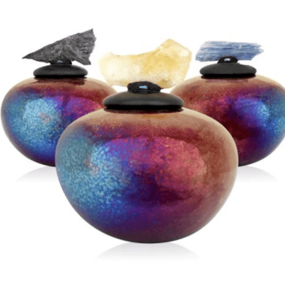 Hand Thrown 2.5″ Copper Matte & Gloss Jars with Crystals